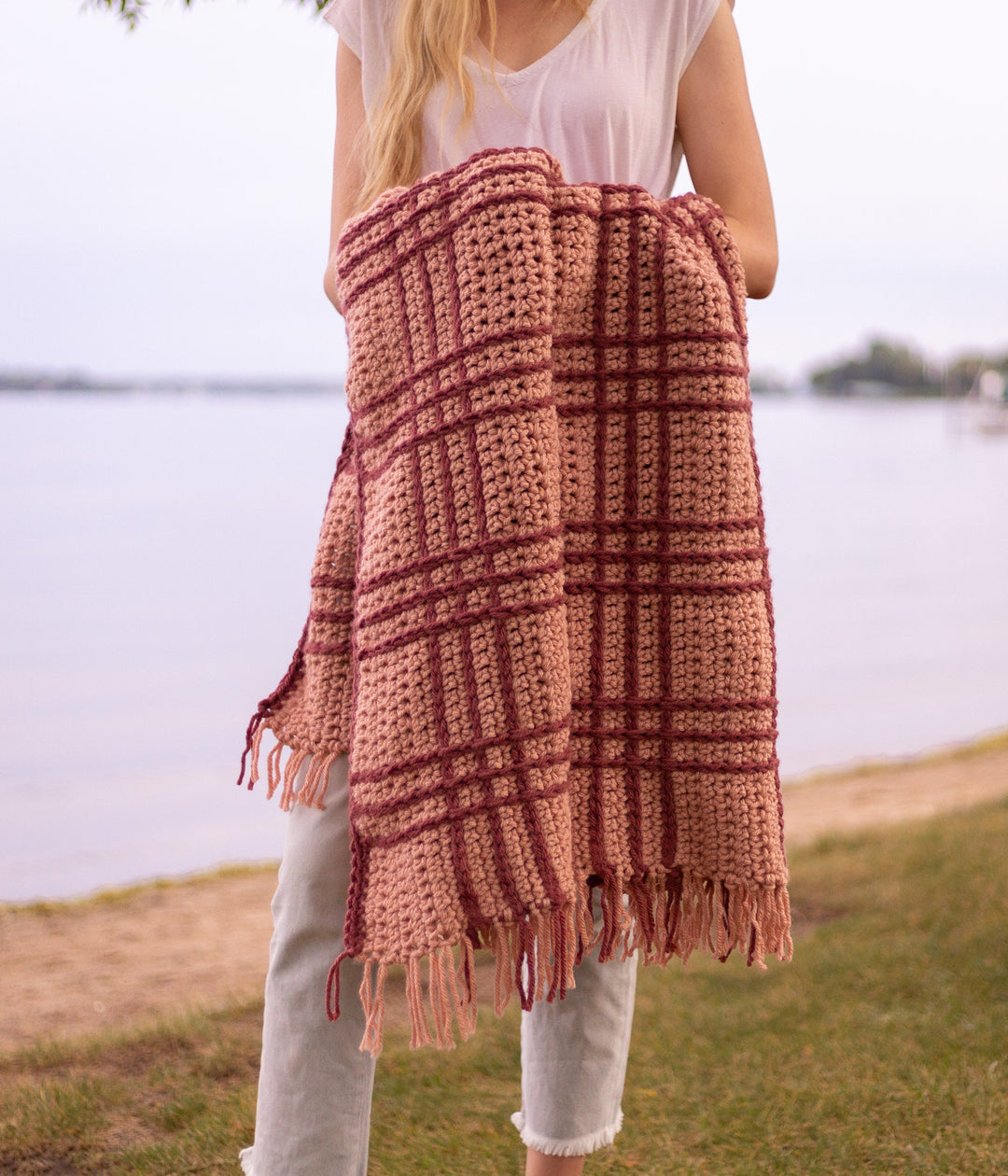 Heritage Plaid Throw Blanket Crochet Pattern