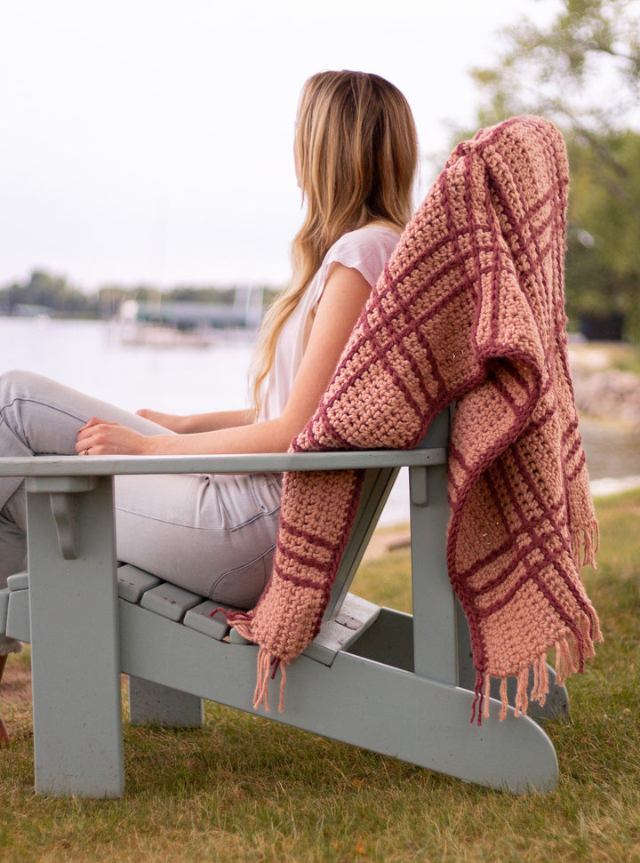 Heritage Plaid Throw Blanket Crochet Pattern