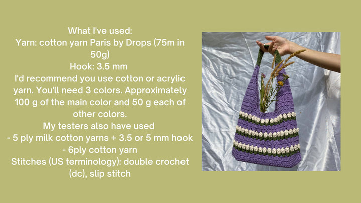 Tulip Blossom Tote Bag Crochet Pattern