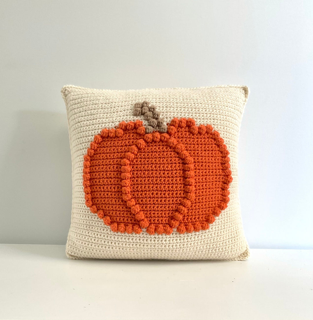 Bobble Pumpkin Pillow Crochet Pattern