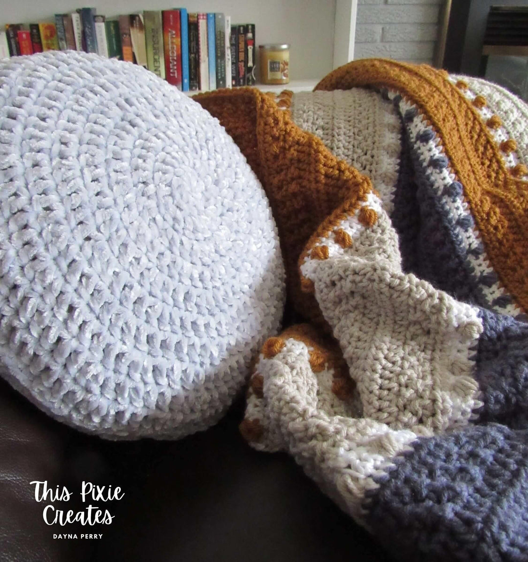 Tri Color Texture Afghan Blanket Crochet Pattern