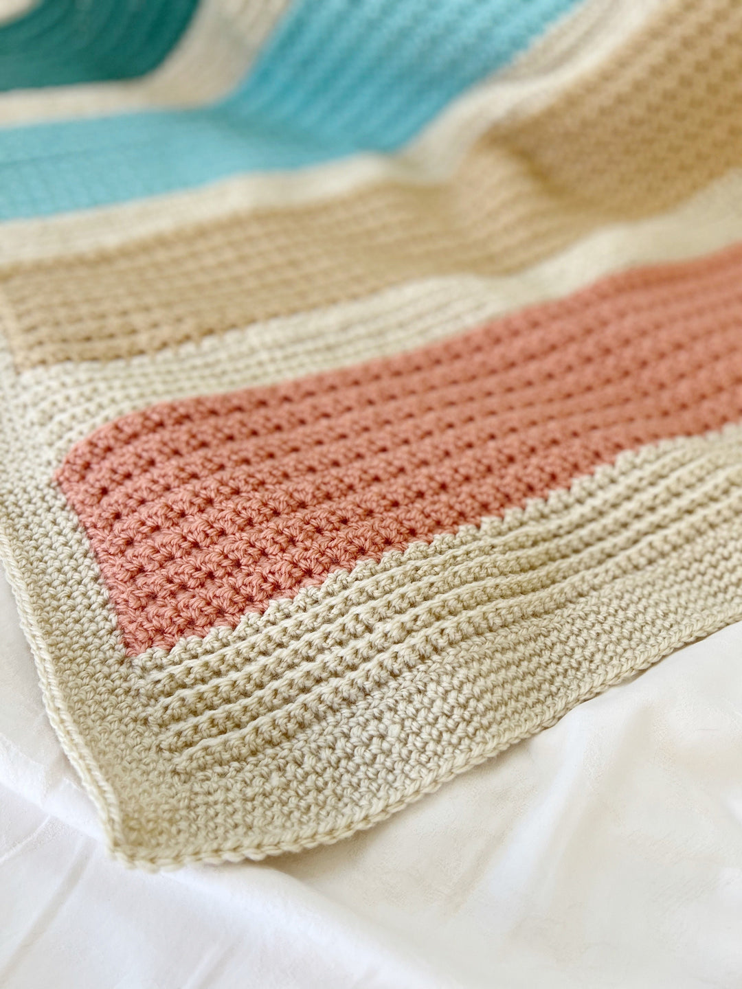 Modern Striped Baby Blanket Crochet Pattern