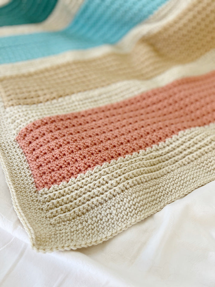 Modern Striped Baby Blanket Crochet Pattern