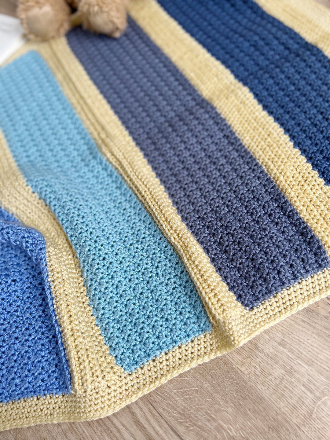 Modern Striped Baby Blanket Crochet Pattern