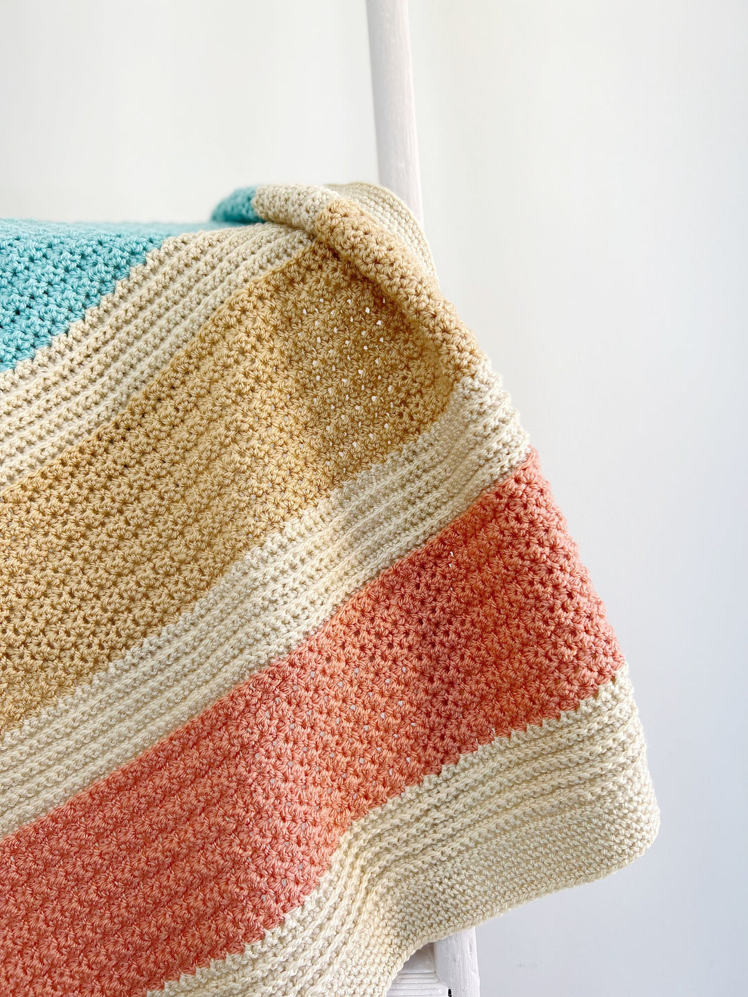 Modern Striped Baby Blanket Crochet Pattern