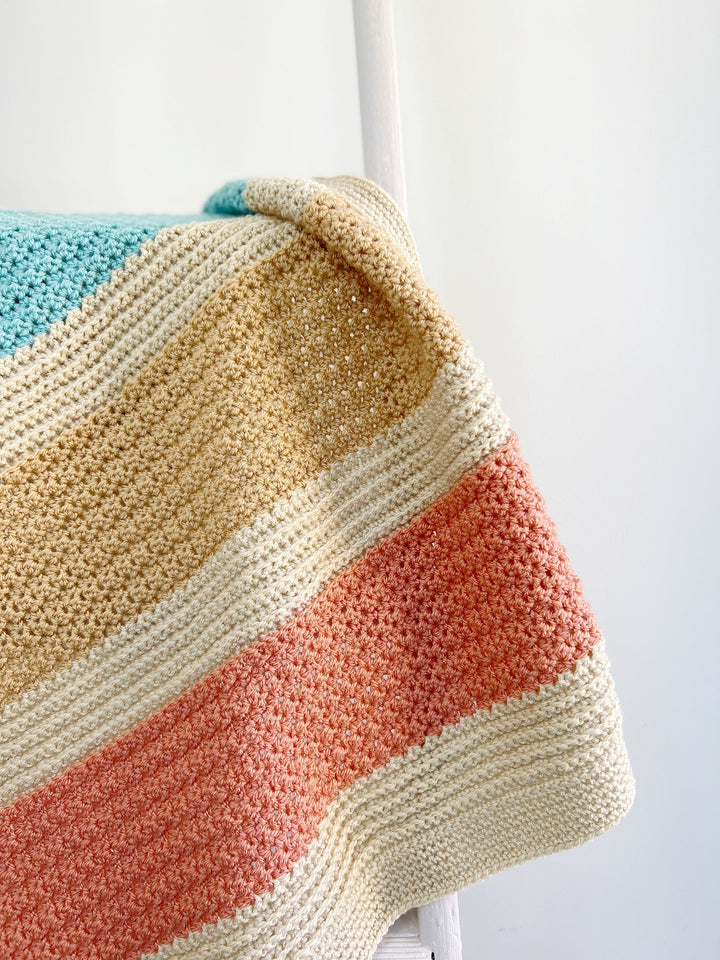 Modern Striped Baby Blanket Crochet Pattern