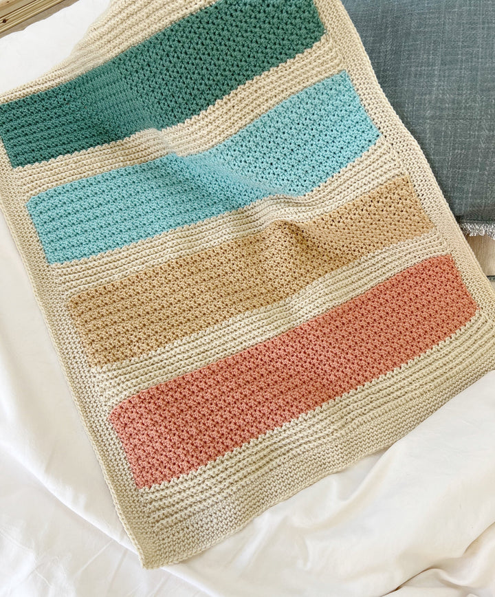 Modern Striped Baby Blanket Crochet Pattern