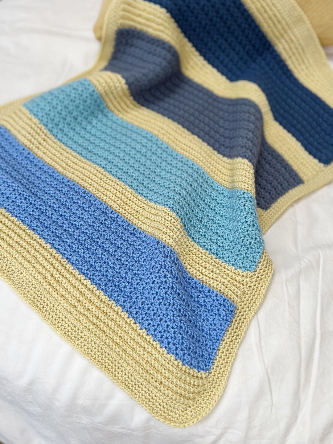 Modern Striped Baby Blanket Crochet Pattern