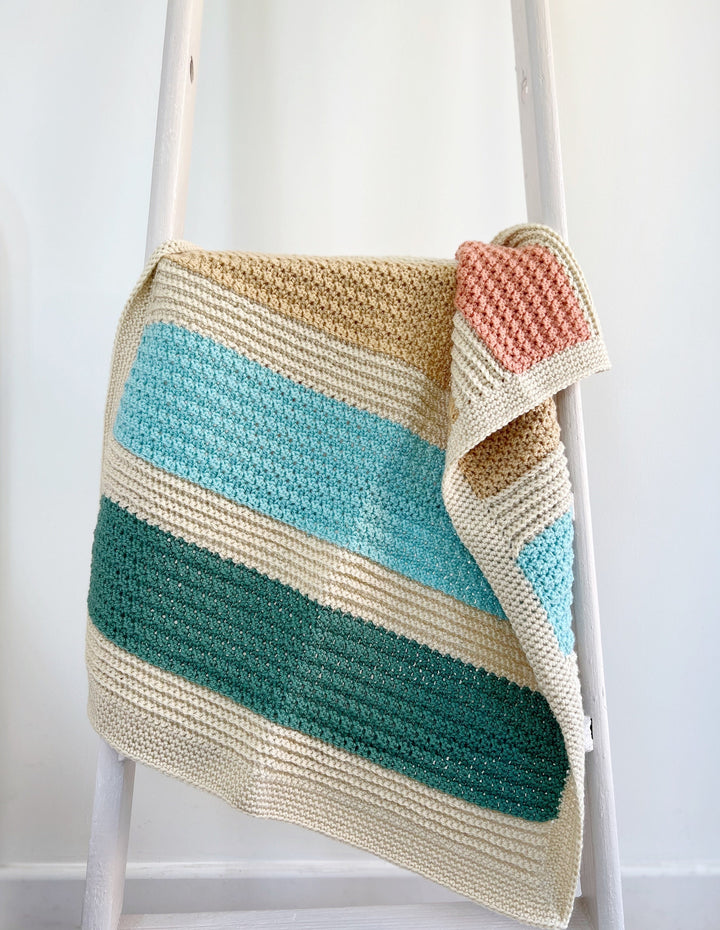 Modern Striped Baby Blanket Crochet Pattern