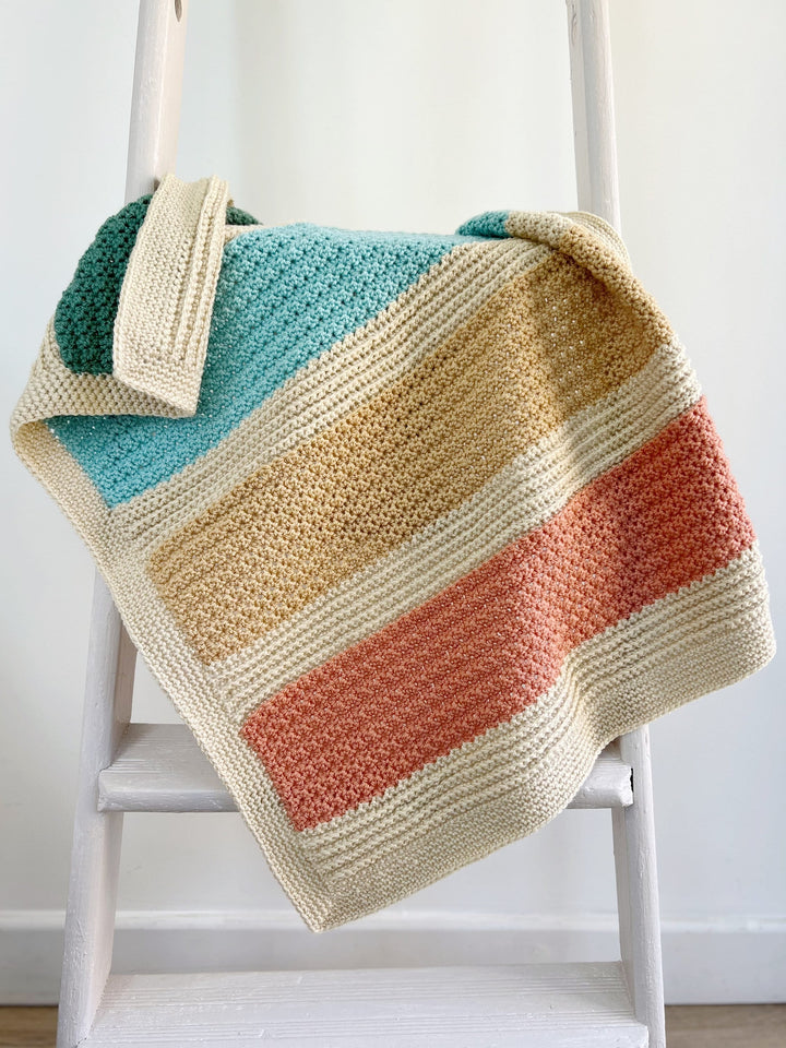 Modern Striped Baby Blanket Crochet Pattern