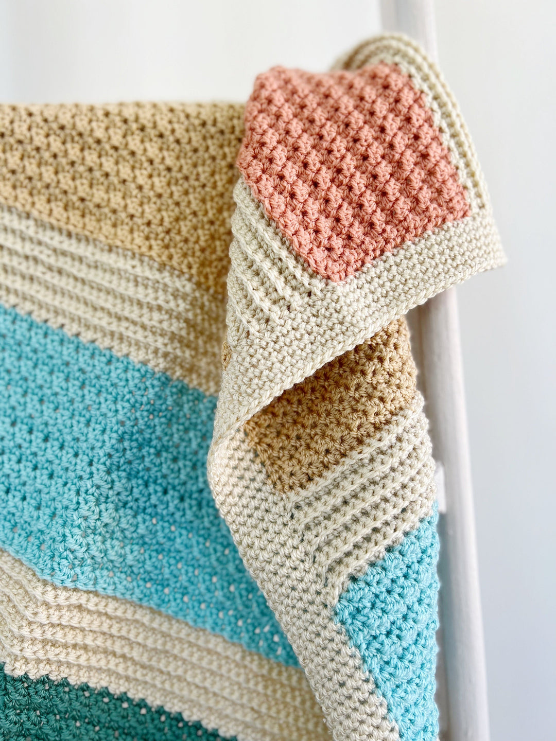 Modern Striped Baby Blanket Crochet Pattern