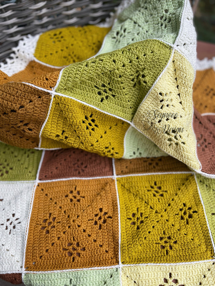 4 In 1 Classic Granny Square Blanket Crochet Pattern