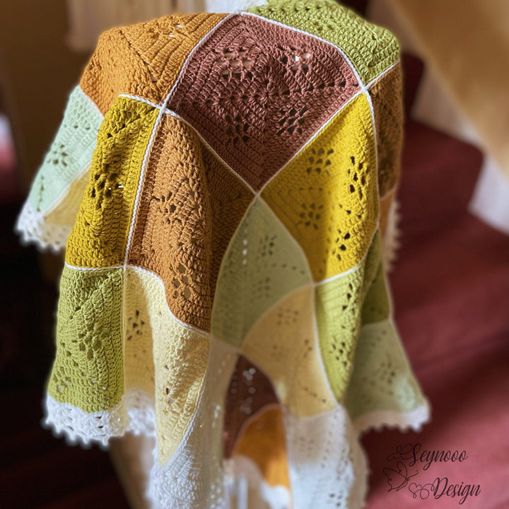 4 In 1 Classic Granny Square Blanket Crochet Pattern