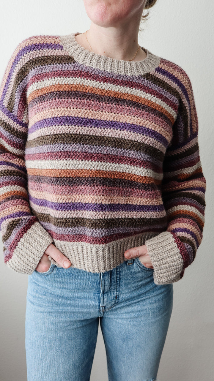 Sedona Striped Cropped Sweater Crochet Pattern