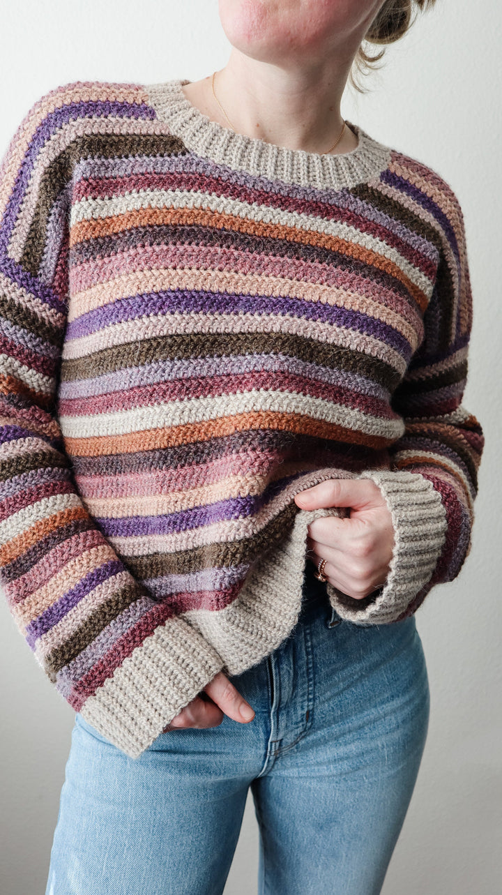 Sedona Striped Cropped Sweater Crochet Pattern