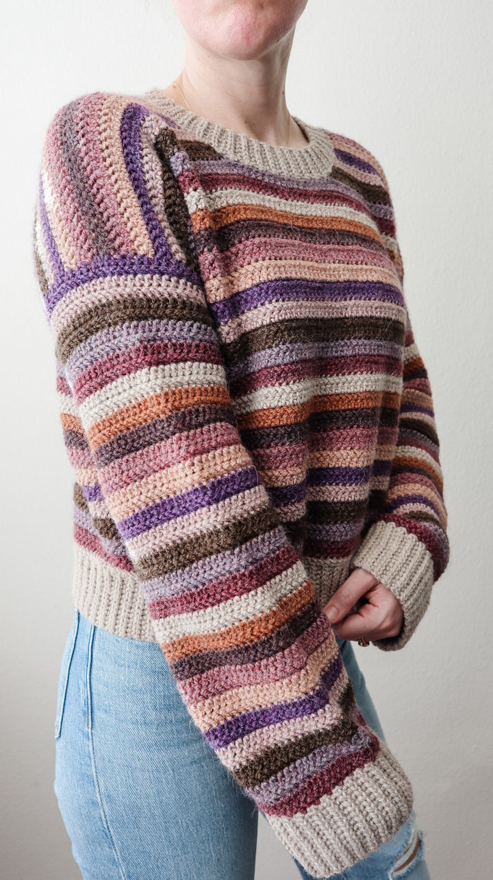 Sedona Striped Cropped Sweater Crochet Pattern