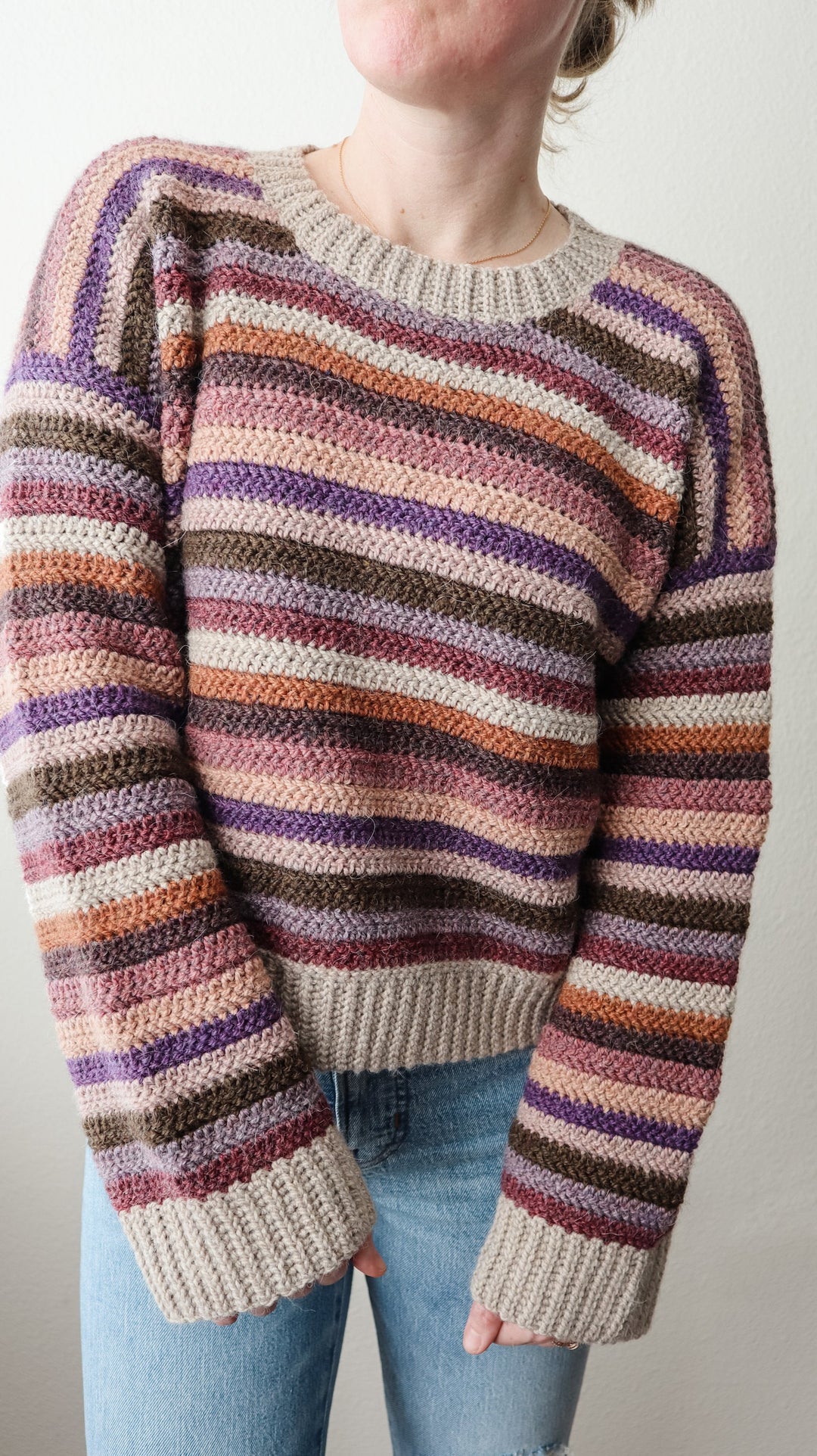 Sedona Striped Cropped Sweater Crochet Pattern
