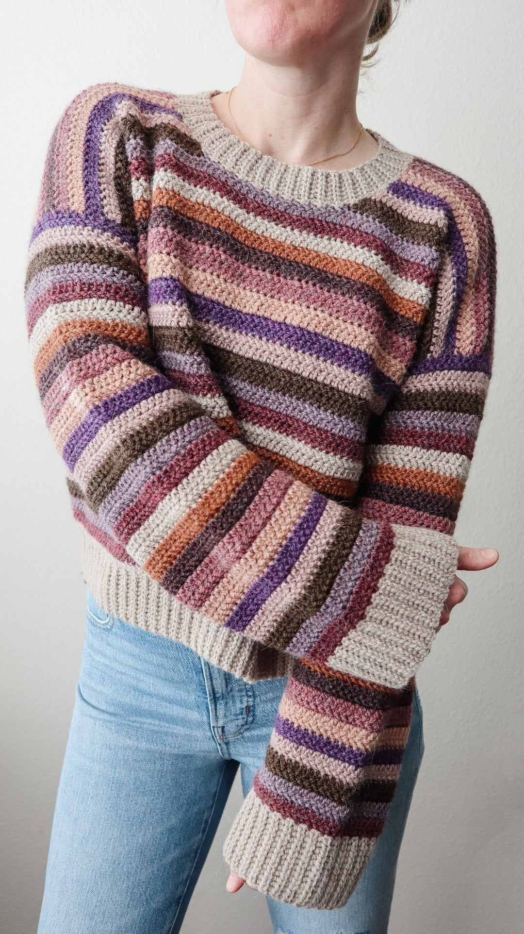 Sedona Striped Cropped Sweater Crochet Pattern