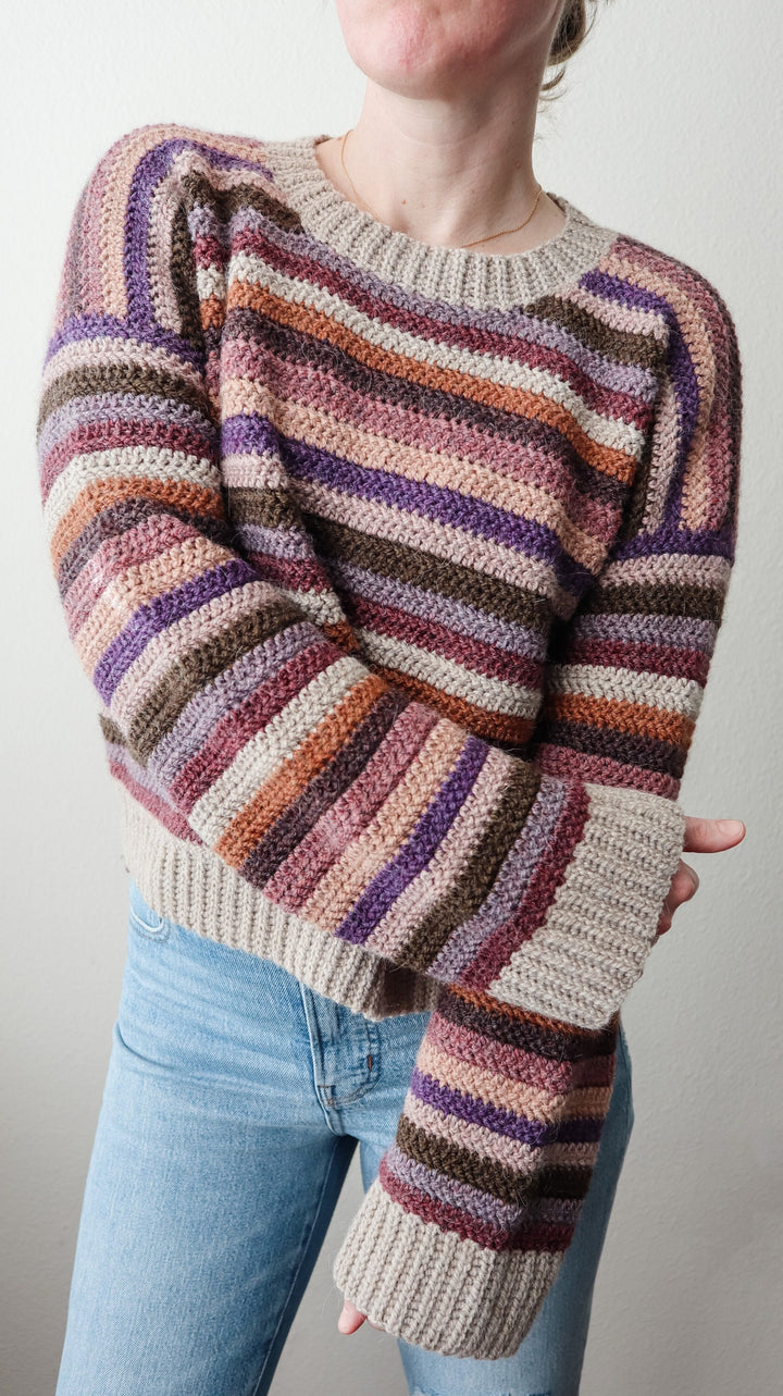Sedona Striped Cropped Sweater Crochet Pattern