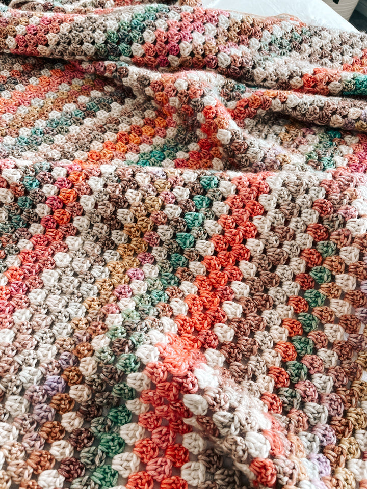 Beginner Primavera Granny Stripes Blanket Crochet Pattern
