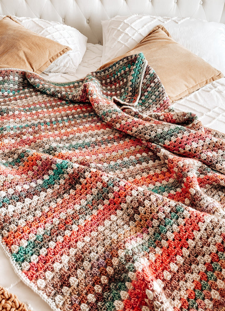 Beginner Primavera Granny Stripes Blanket Crochet Pattern