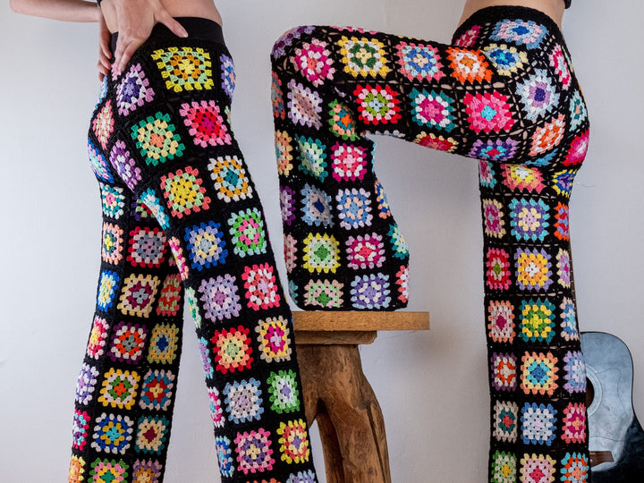 Boho Granny Square Trousers Crochet Pattern With 3 Motif Designs