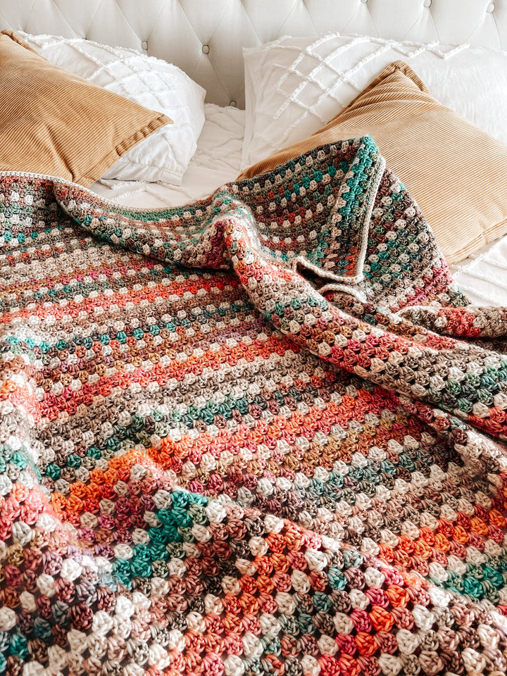Beginner Primavera Granny Stripes Blanket Crochet Pattern