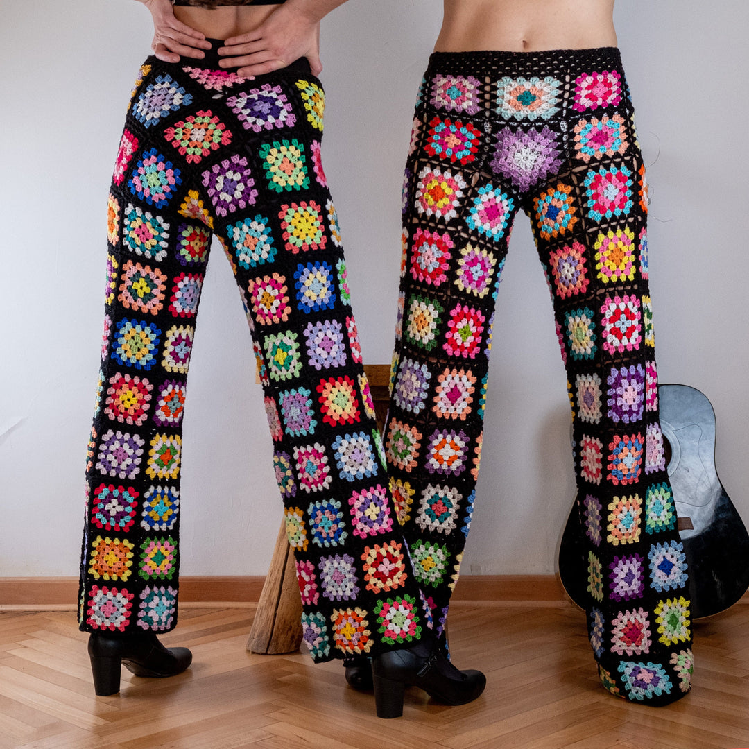 Boho Granny Square Trousers Crochet Pattern With 3 Motif Designs