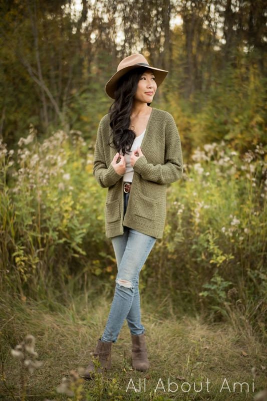 Olivewood Textured Cardigan Crochet Pattern