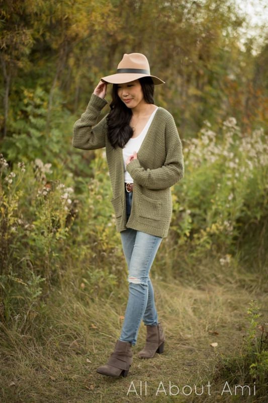 Olivewood Textured Cardigan Crochet Pattern