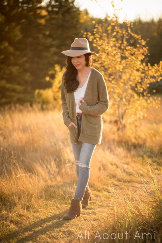 Olivewood Textured Cardigan Crochet Pattern