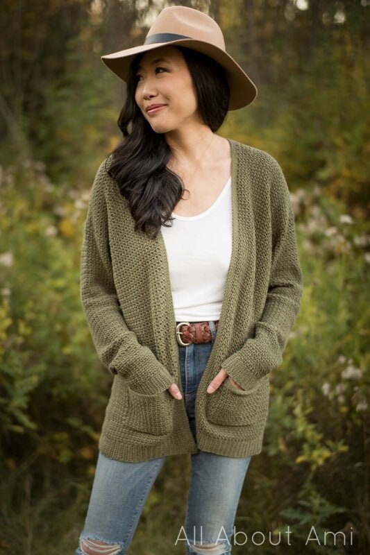 Olivewood Textured Cardigan Crochet Pattern
