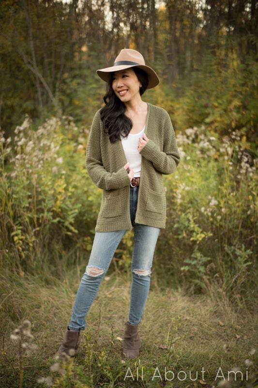 Olivewood Textured Cardigan Crochet Pattern