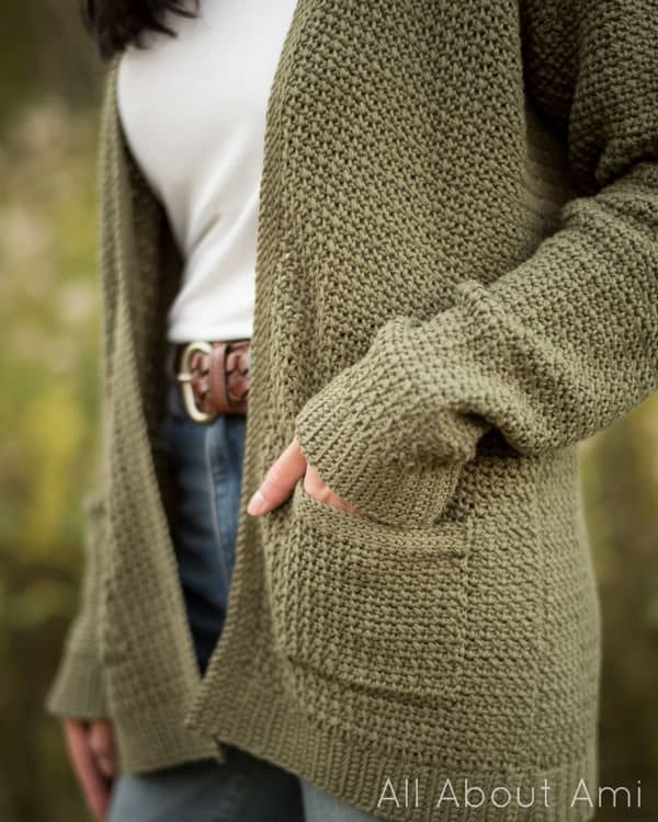 Olivewood Textured Cardigan Crochet Pattern