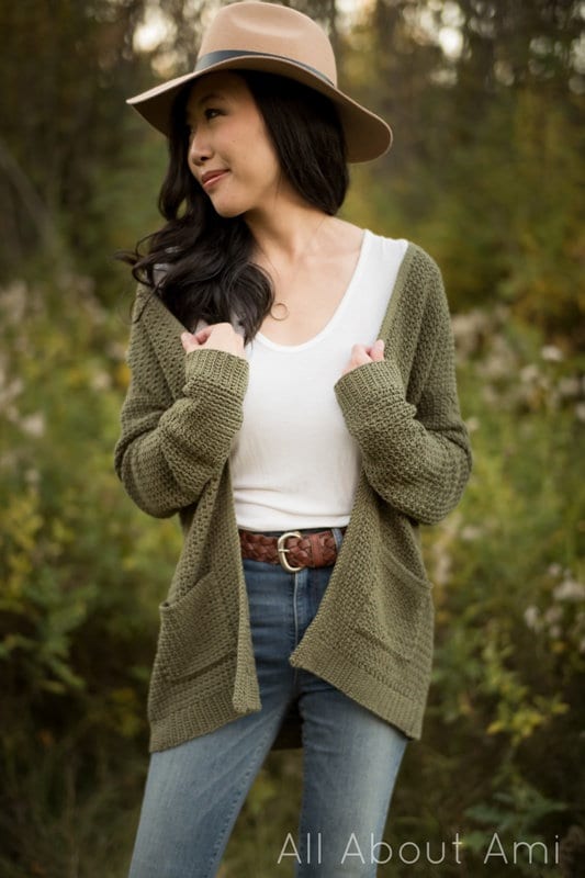 Olivewood Textured Cardigan Crochet Pattern