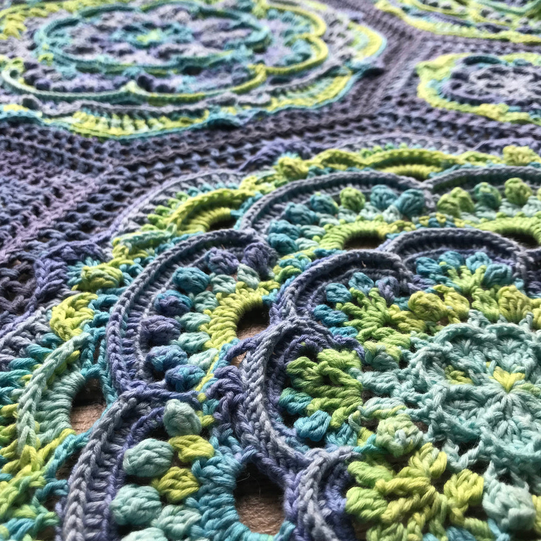 Blue Lagoon Mandala Blanket Crochet Pattern