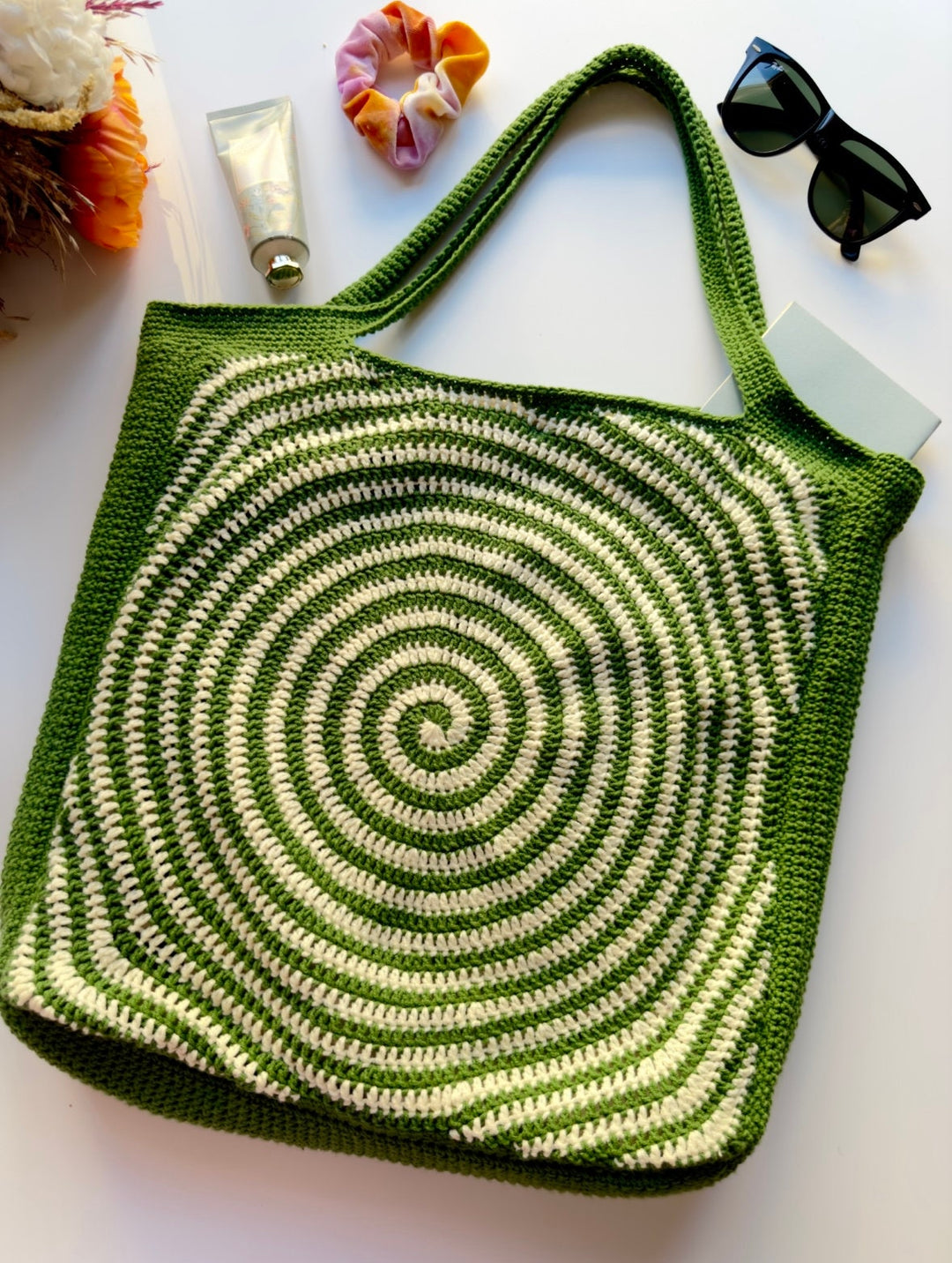 Spiral Granny Square Tote Bag Crochet Pattern