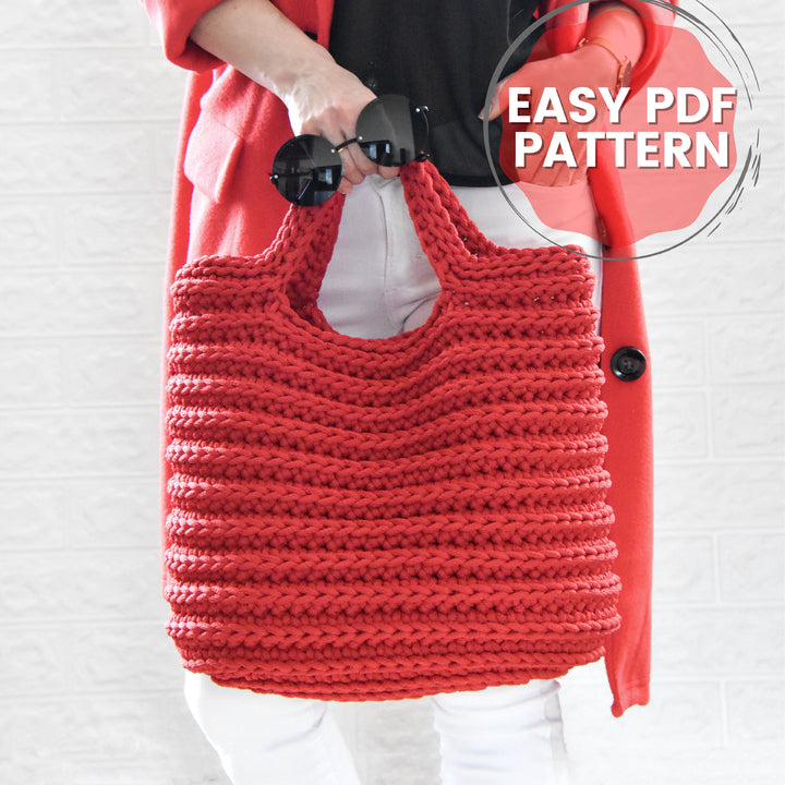 Easy Large Rope Tote Bag Crochet Pattern