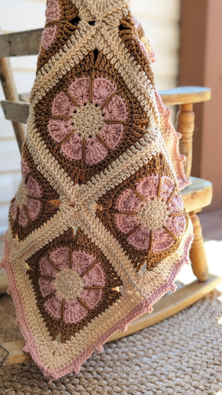 Modern Honey Granny Square Blanket Crochet Pattern
