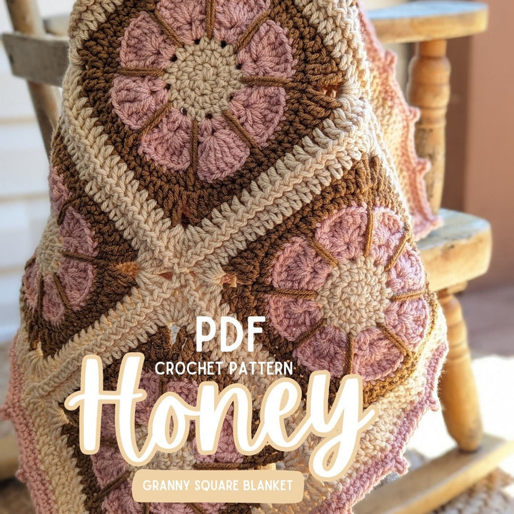 Modern Honey Granny Square Blanket Crochet Pattern
