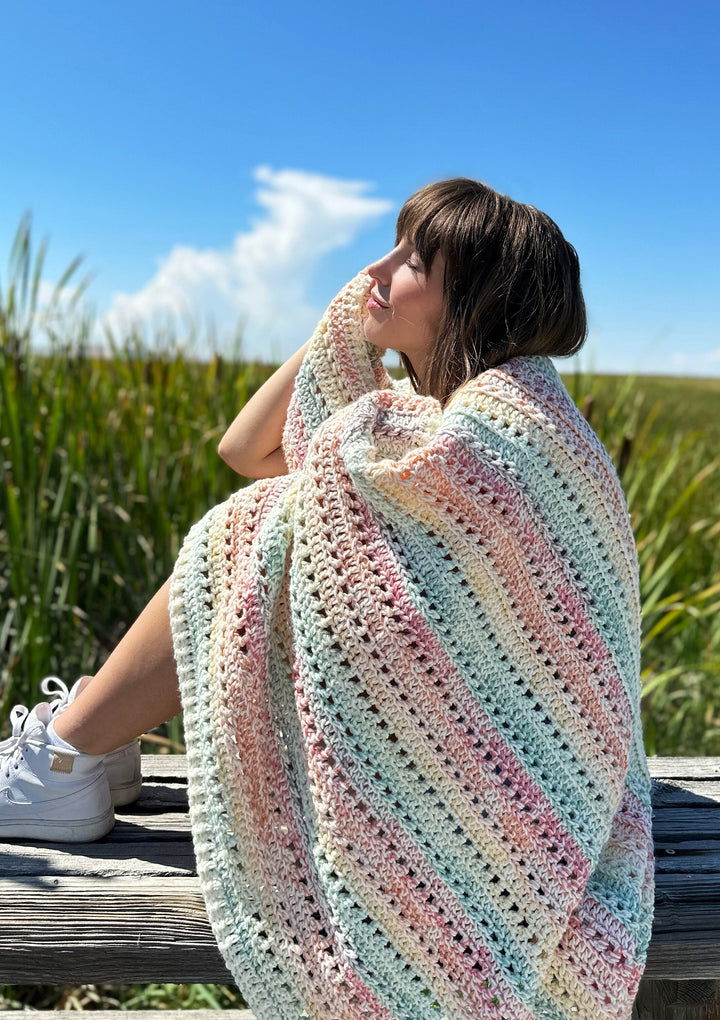 Beginner Fairy Floss Striped Blanket Crochet Pattern