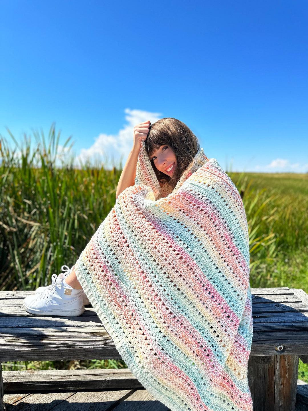 Beginner Fairy Floss Striped Blanket Crochet Pattern
