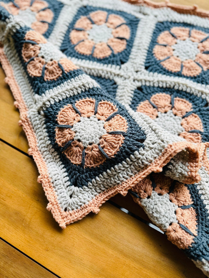 Modern Honey Granny Square Blanket Crochet Pattern