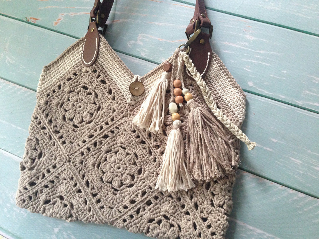 Bohemian Square Tote Bag Crochet Pattern