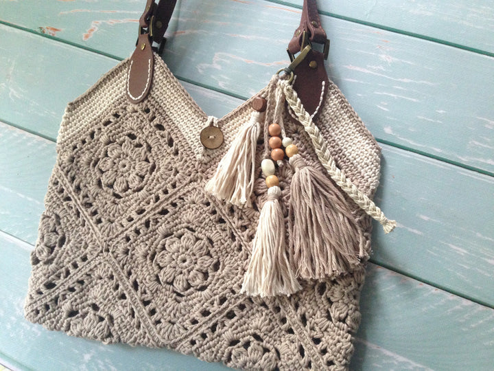 Bohemian Square Tote Bag Crochet Pattern