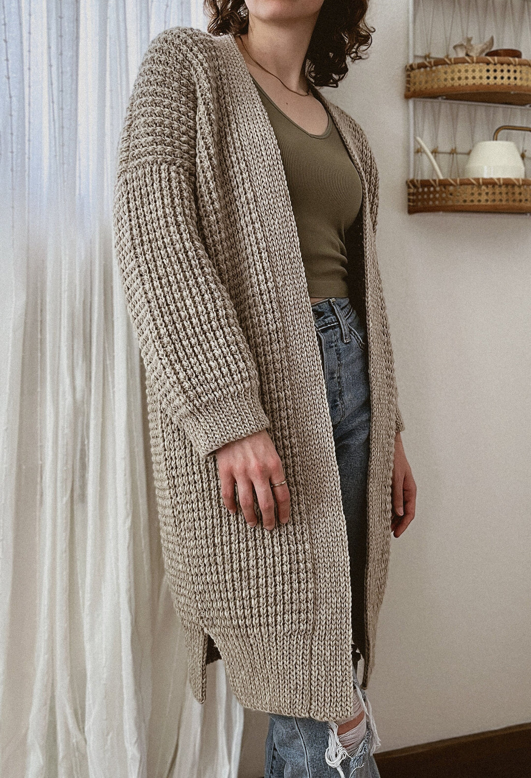 Weekend Waffle Cardigan Crochet Pattern