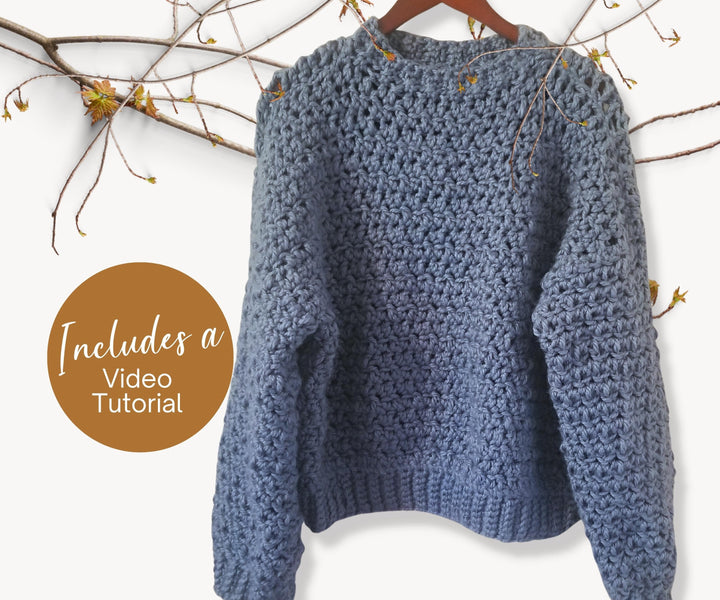 Chunky Oversized Pullover Sweater Crochet Pattern