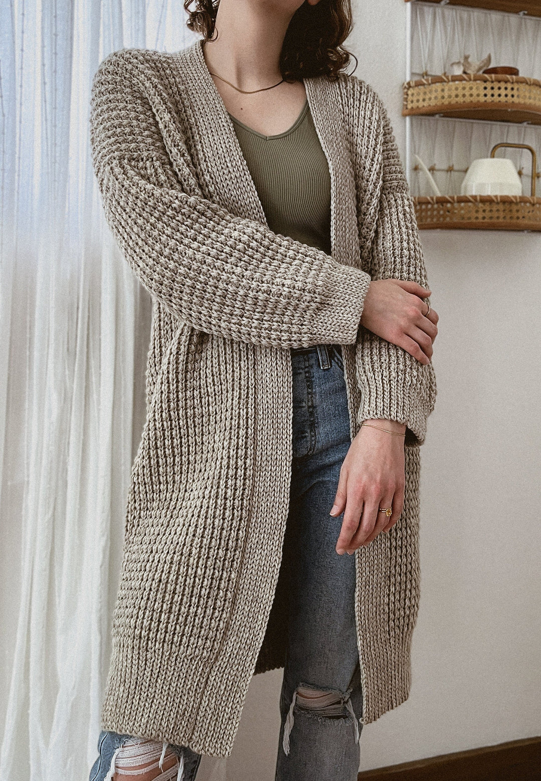 Weekend Waffle Cardigan Crochet Pattern