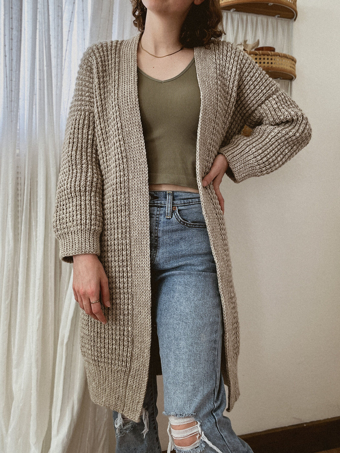 Weekend Waffle Cardigan Crochet Pattern