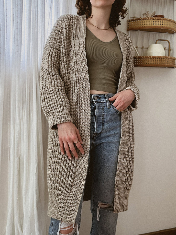 Weekend Waffle Cardigan Crochet Pattern